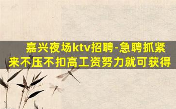 嘉兴夜场ktv招聘-急聘抓紧来不压不扣高工资努力就可获得